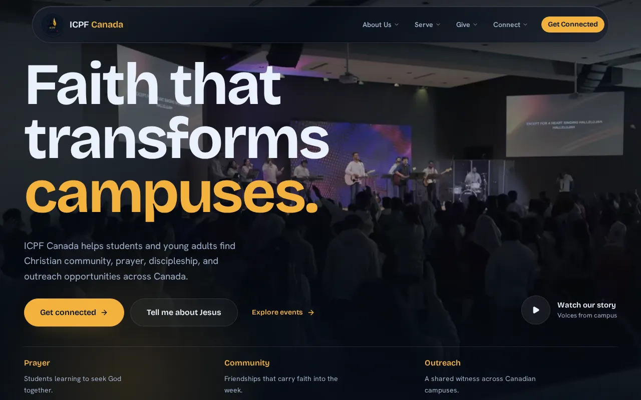 ICPF Canada homepage — website